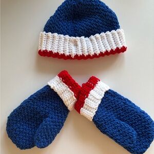Buffalo Bills Crochet Hat and Mittens